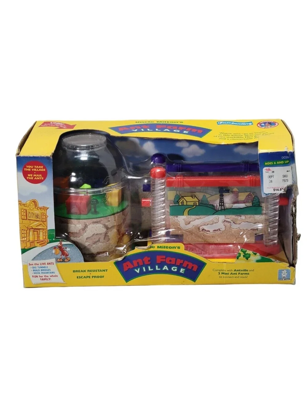 Uncle Milton's Ant Farm Village Break Resistant and Escape Proof New in Box